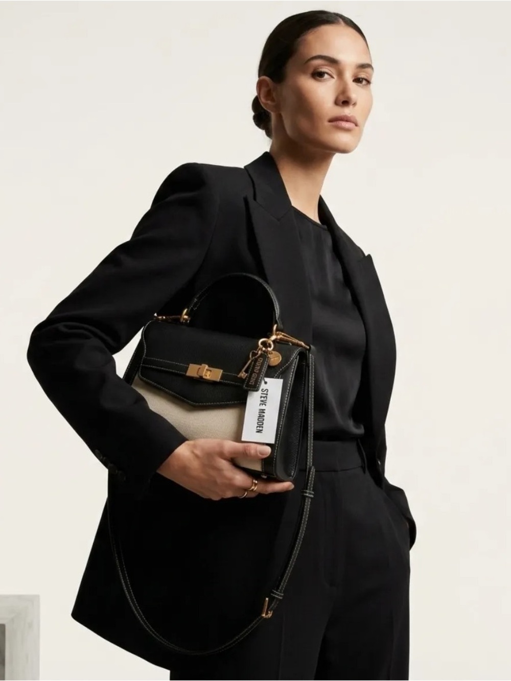Steve Madden Black Multi BMYRELL Satchel Crossbody Bag